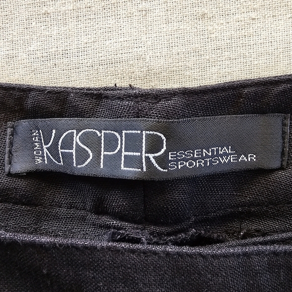 Kasper Womens Black Wide Leg Linen Pants 16W - Picture 11 of 16